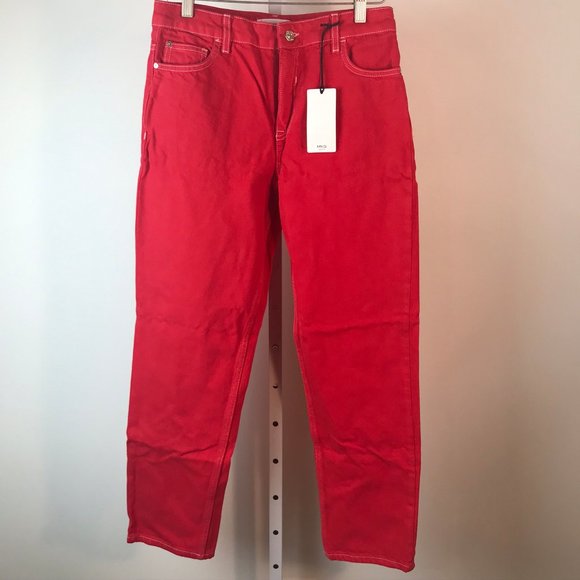 Mango Red Cotton Jeans 4 NWT - Picture 2 of 3